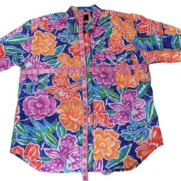 VINTAGE 1980s LIZ CLAIBORNE Shirt Bermuda‎ Shorts SET Modern Size Large Floral - Picture 11 of 15
